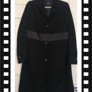 Simply Vera Vera Wang NWT Black Wool and Trench Coat Size Large